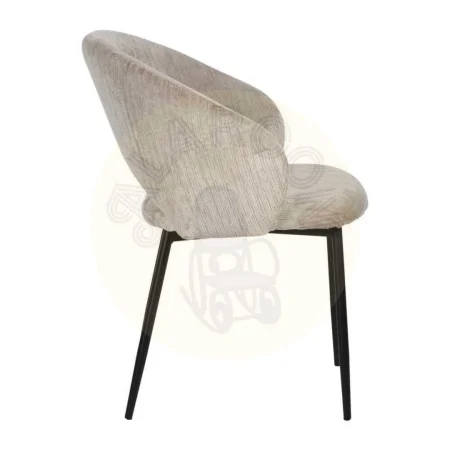 Silla tapizada en tejido poliéster color hielo con patas de hierro 58x60x80.50cm - Ixia - 614602IX - foto-secundaria-1