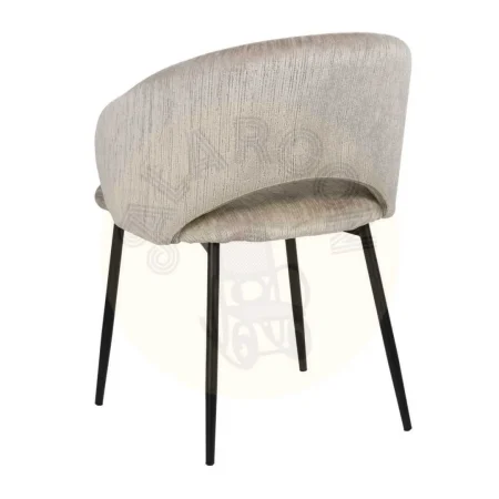 Silla tapizada en tejido poliéster color hielo con patas de hierro 58x60x80.50cm - Ixia - 614602IX - foto-secundaria-2