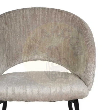 Silla tapizada en tejido poliéster color hielo con patas de hierro 58x60x80.50cm - Ixia - 614602IX - foto-secundaria-3