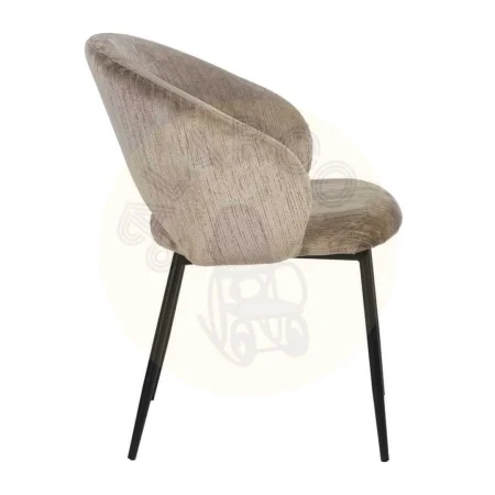 Silla tapizada en tejido poliéster color taupe con patas de hierro 58x60x80.50cm - Ixia - 614603IX - foto-secundaria-1