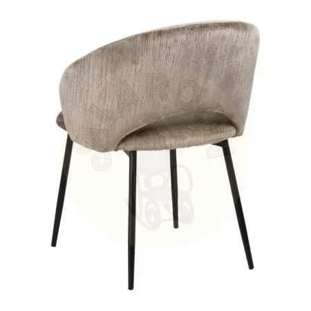 Silla tapizada en tejido poliéster color taupe con patas de hierro 58x60x80.50cm - Ixia - 614603IX - foto-secundaria-2