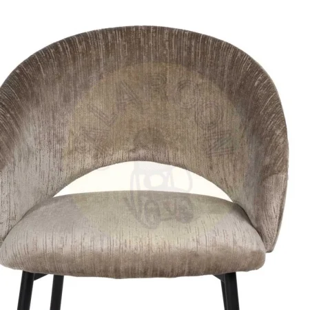 Silla tapizada en tejido poliéster color taupe con patas de hierro 58x60x80.50cm - Ixia - 614603IX - foto-secundaria-3