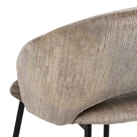 Silla tapizada en tejido poliéster color taupe con patas de hierro 58x60x80.50cm - Ixia - 614603IX - foto-secundaria-7