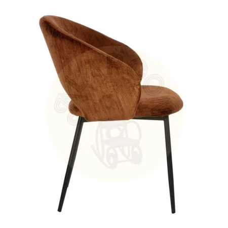 Silla tapizada en tejido marrón con patas de hierro 58x60x80.50cm - Ixia - 614604IX - foto-secundaria-1