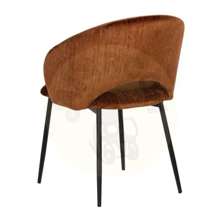 Silla tapizada en tejido marrón con patas de hierro 58x60x80.50cm - Ixia - 614604IX - foto-secundaria-2