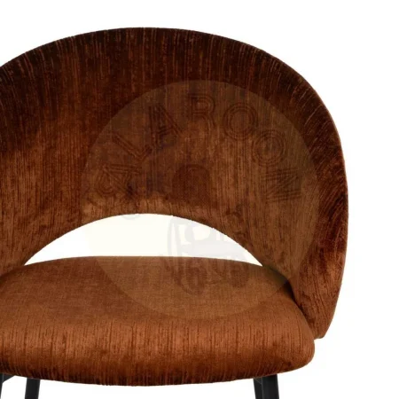 Silla tapizada en tejido marrón con patas de hierro 58x60x80.50cm - Ixia - 614604IX - foto-secundaria-3