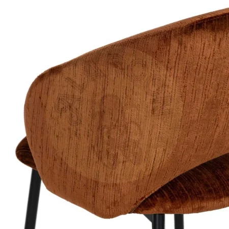 Silla tapizada en tejido marrón con patas de hierro 58x60x80.50cm - Ixia - 614604IX - foto-secundaria-7