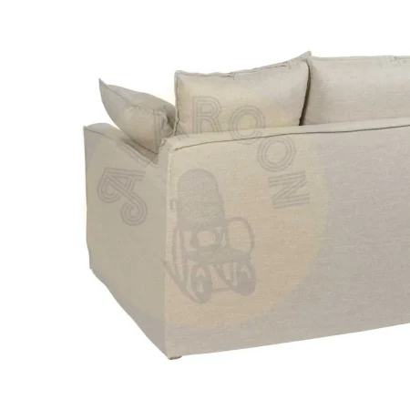 Sofá 4 plazas en tejido natural desenfundable patas de madera 220x100x91cm - Ixia - 614608IX - foto-secundaria-11