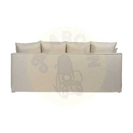 Sofá 4 plazas en tejido natural desenfundable patas de madera 220x100x91cm - Ixia - 614608IX - foto-secundaria-2