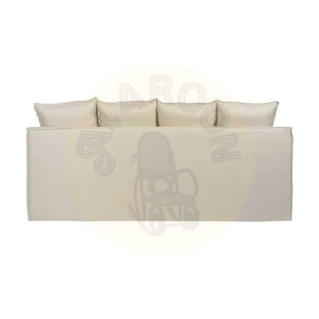 Sofá 4 plazas crema desenfundable en tejido viscosa y lino patas de madera 220x100x91cm - Ixia - 614609IX - foto-secundaria-2