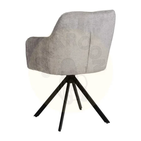 Silla con brazos tapizada en tejido gris claro y estructura metálica 58x58x83cm - Ixia - 614610IX - foto-secundaria-2