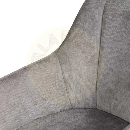Silla con brazos tapizada en tejido gris claro y estructura metálica 58x58x83cm - Ixia - 614610IX - foto-secundaria-4