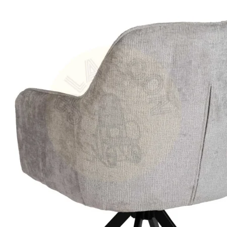 Silla con brazos tapizada en tejido gris claro y estructura metálica 58x58x83cm - Ixia - 614610IX - foto-secundaria-6