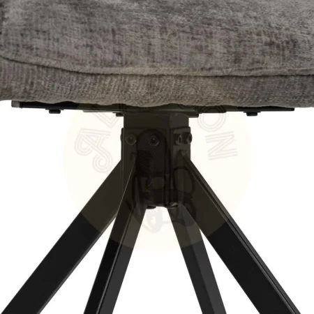 Silla con brazos tapizada en tejido gris oscuro con estructura metálica 58x58x83cm - Ixia - 614611IX - foto-secundaria-6