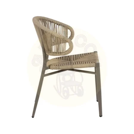 Silla apilable de polietileno y aluminio para exterior color natural gris 59x58x79cm - Ixia - 614612IX - foto-secundaria-1