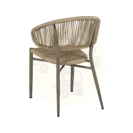 Silla apilable de polietileno y aluminio para exterior color natural gris 59x58x79cm - Ixia - 614612IX - foto-secundaria-2