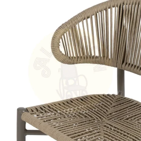 Silla apilable de polietileno y aluminio para exterior color natural gris 59x58x79cm - Ixia - 614612IX - foto-secundaria-3