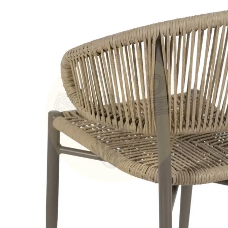 Silla apilable de polietileno y aluminio para exterior color natural gris 59x58x79cm - Ixia - 614612IX - foto-secundaria-7