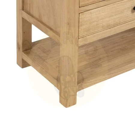 Mesita natural de madera mindi para dormitorio 60x35x65cm - Ixia - 614620IX - foto-secundaria-6
