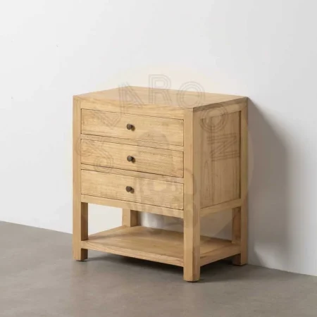 Mesita natural de madera mindi para dormitorio 60x35x65cm - Ixia - 614620IX - foto-secundaria-8