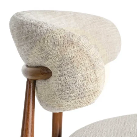 Silla tapizada beige en tejido 100% poliéster y estructura metálica 53x51x76.50cm - Ixia - 614625IX - foto-secundaria-6