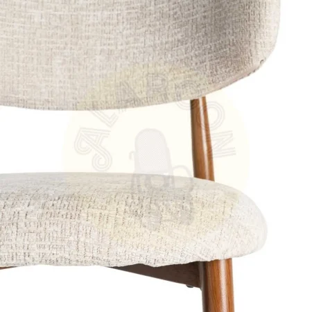 Silla tapizada beige en tejido 100% poliéster y estructura metálica 53x51x76.50cm - Ixia - 614625IX - foto-secundaria-7