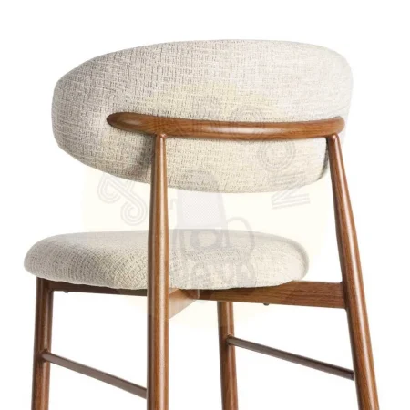 Taburete beige tapizado en tejido 100% poliéster con estructura metálica en acero 53x52x95cm - Ixia - 614626IX - foto-secundaria-4