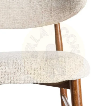 Taburete beige tapizado en tejido 100% poliéster con estructura metálica en acero 53x52x95cm - Ixia - 614626IX - foto-secundaria-7