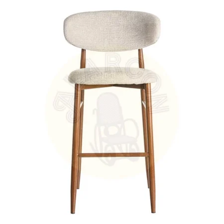 Taburete alto beige en tejido con estructura metálica 54x52x105cm - Ixia - 614627IX - foto-secundaria-1
