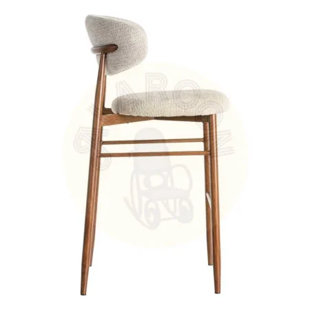 Taburete alto beige en tejido con estructura metálica 54x52x105cm - Ixia - 614627IX - foto-secundaria-2