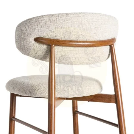 Taburete alto beige en tejido con estructura metálica 54x52x105cm - Ixia - 614627IX - foto-secundaria-4