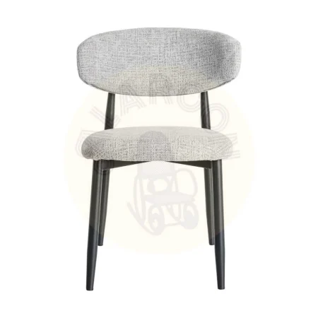 Silla gris tapizada en tejido 100% poliéster con estructura metálica 53x51x76.50cm - Ixia - 614628IX - foto-secundaria-1