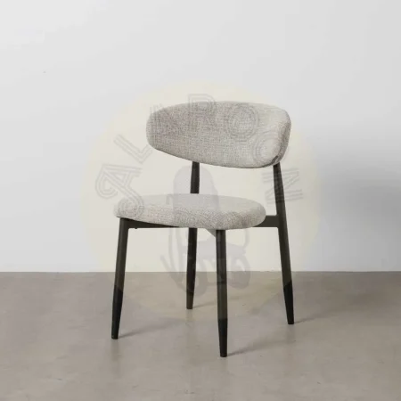 Silla gris tapizada en tejido 100% poliéster con estructura metálica 53x51x76.50cm - Ixia - 614628IX - foto-secundaria-10
