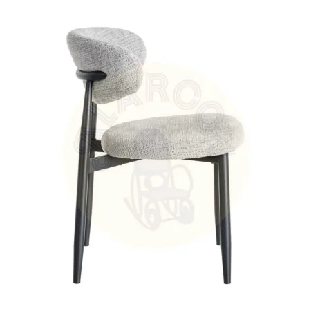 Silla gris tapizada en tejido 100% poliéster con estructura metálica 53x51x76.50cm - Ixia - 614628IX - foto-secundaria-2