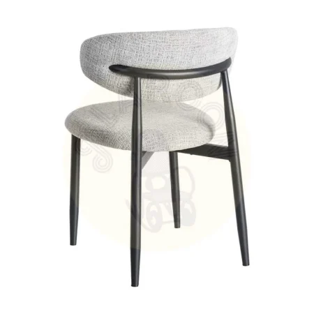 Silla gris tapizada en tejido 100% poliéster con estructura metálica 53x51x76.50cm - Ixia - 614628IX - foto-secundaria-3