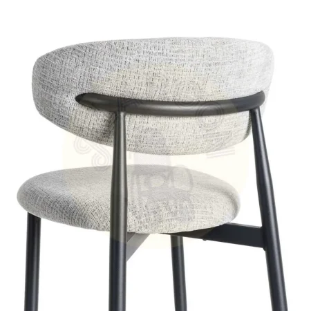 Silla gris tapizada en tejido 100% poliéster con estructura metálica 53x51x76.50cm - Ixia - 614628IX - foto-secundaria-4