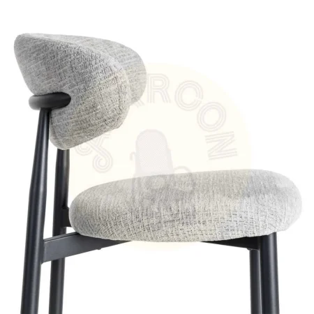 Silla gris tapizada en tejido 100% poliéster con estructura metálica 53x51x76.50cm - Ixia - 614628IX - foto-secundaria-5