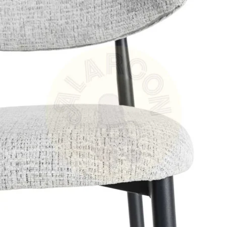 Silla gris tapizada en tejido 100% poliéster con estructura metálica 53x51x76.50cm - Ixia - 614628IX - foto-secundaria-7