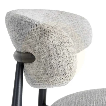 Taburete gris tapizado en tejido 100% poliéster con estructura de acero 53x52x95cm - Ixia - 614629IX - foto-secundaria-6
