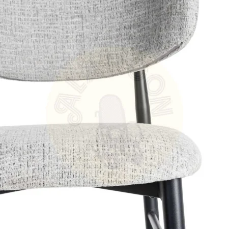 Taburete gris tapizado en tejido 100% poliéster con estructura de acero 53x52x95cm - Ixia - 614629IX - foto-secundaria-7