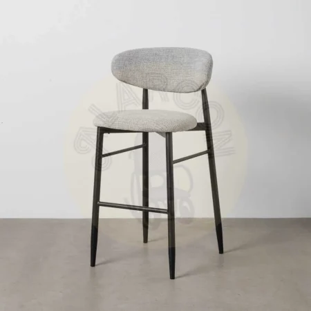 Taburete alto tejido gris con estructura metálica 54x52x105cm - Ixia - 614630IX - foto-secundaria-10