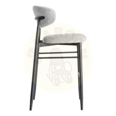 Taburete alto tejido gris con estructura metálica 54x52x105cm - Ixia - 614630IX - foto-secundaria-2