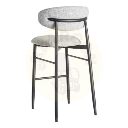 Taburete alto tejido gris con estructura metálica 54x52x105cm - Ixia - 614630IX - foto-secundaria-3