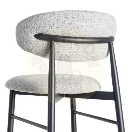 Taburete alto tejido gris con estructura metálica 54x52x105cm - Ixia - 614630IX - foto-secundaria-4