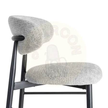 Taburete alto tejido gris con estructura metálica 54x52x105cm - Ixia - 614630IX - foto-secundaria-5