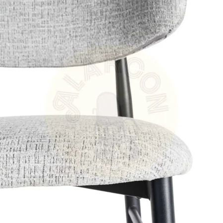 Taburete alto tejido gris con estructura metálica 54x52x105cm - Ixia - 614630IX - foto-secundaria-7