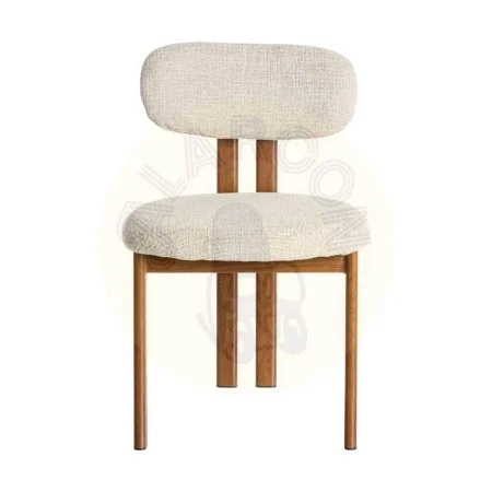 Silla beige en tejido con estructura metálica 50x47x81cm - Ixia - 614631IX - foto-secundaria-1