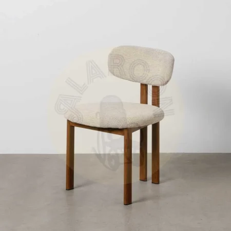 Silla beige en tejido con estructura metálica 50x47x81cm - Ixia - 614631IX - foto-secundaria-10