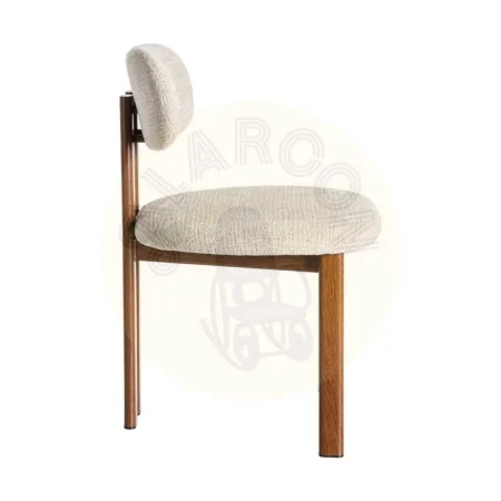 Silla beige en tejido con estructura metálica 50x47x81cm - Ixia - 614631IX - foto-secundaria-2