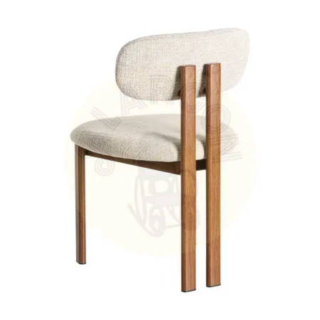 Silla beige en tejido con estructura metálica 50x47x81cm - Ixia - 614631IX - foto-secundaria-3